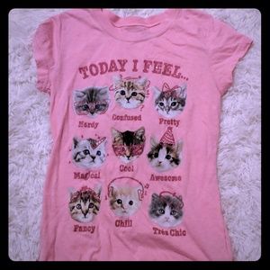Kids school/casual t-shirt of feeling cats